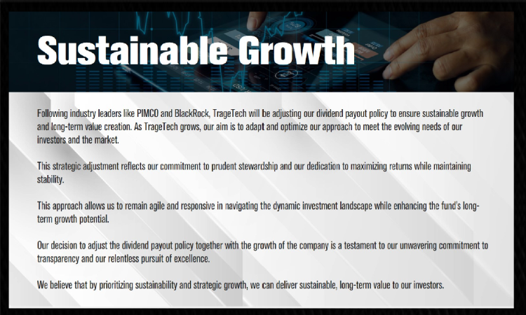 Trage is set up for sustainable long term growth