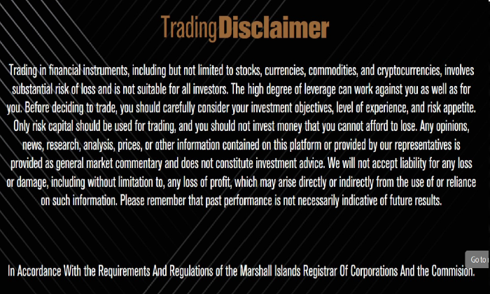 Trage Tech earning disclaimer as required by SEC